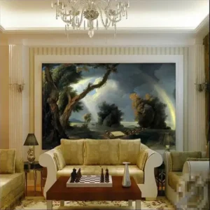 Tranh Sơn Dầu Dán Tường Bầu Trời Cầu Vồng